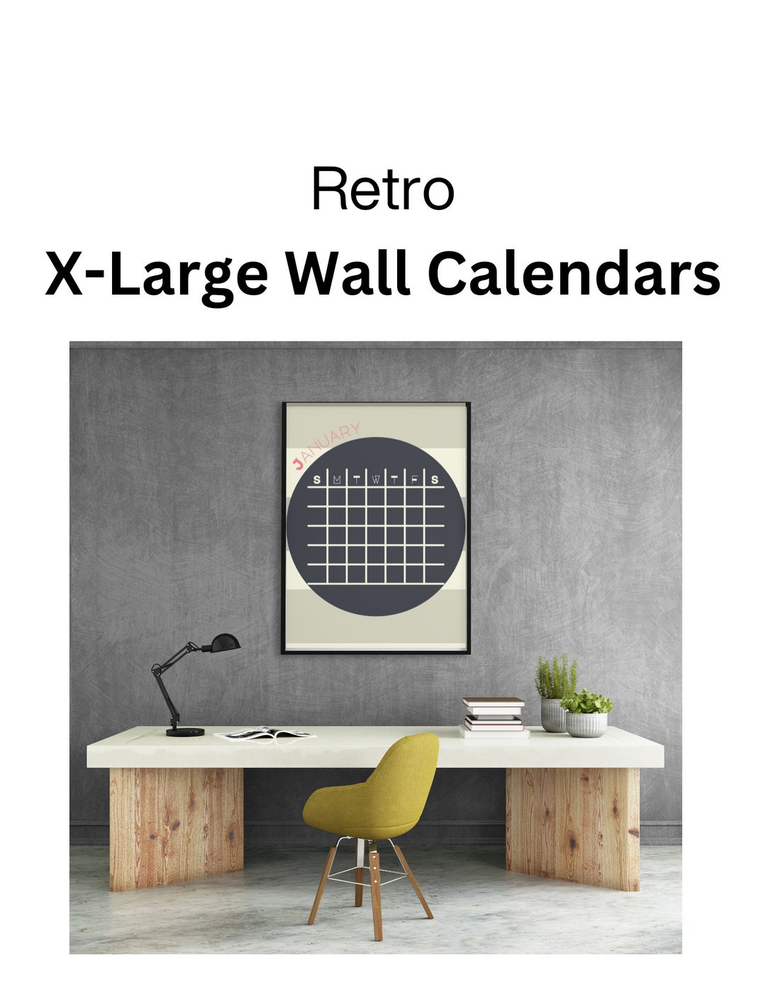 X-large Wall Calendar Retro Digital Download - Etsy
