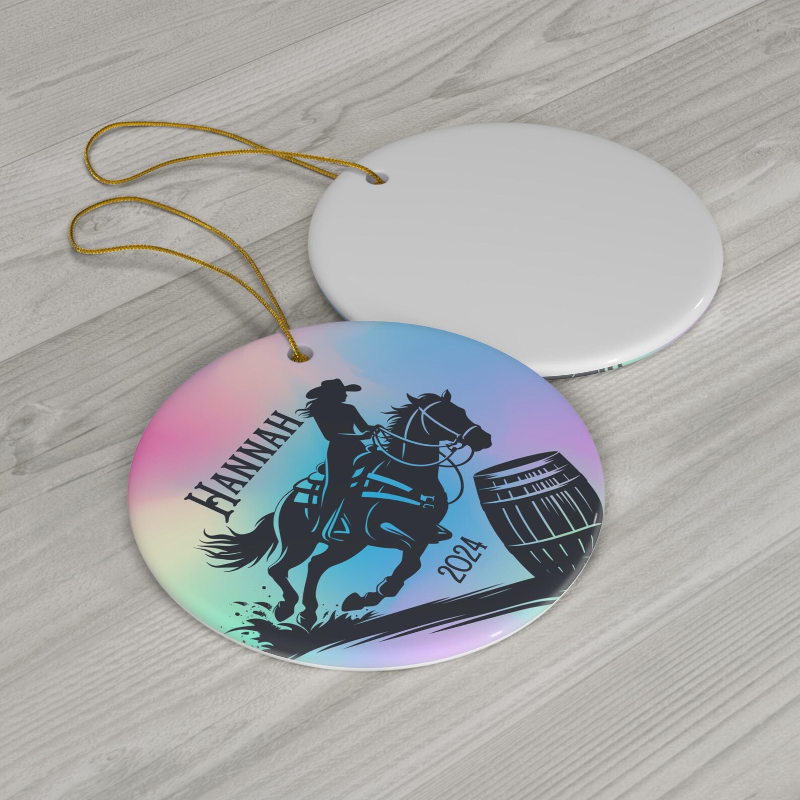 Personalized Barrel Racing Ornament, Barrel Racing Ornament, Horse Race ...
