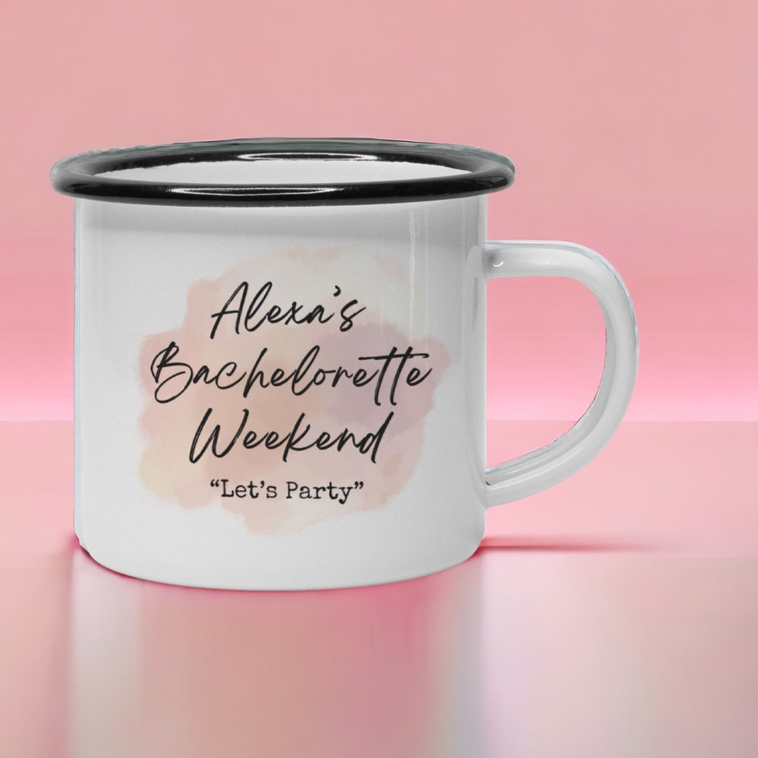 Personalized Bachelorette Gift Mug Bridal Party Pink Bridesmaid Gift ...