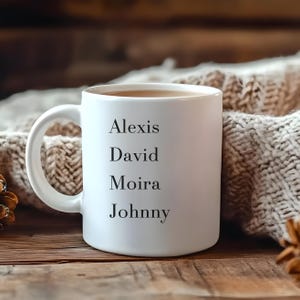 Taza de cerámica de Schitts Creek Alexis David Moira Johnny / Taza de café / Regalo navideño / Regalo de cumpleaños / Regalo para amigos / Schitts Creek / 11/15 oz