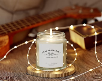 Rose Apothecary Schitts Creek Scented Jar Candles | Stocking Stuffer | White Elephant Gift | Gifts for Friends | Made in USA | 4oz or 9oz