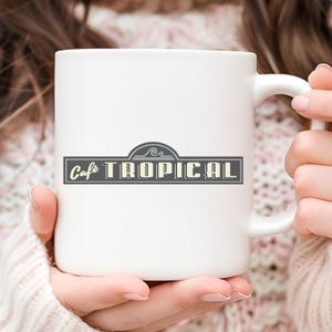 Taza de cerámica de Schitts Creek, café tropical, regalo de Navidad, cumpleaños, amistad, Schitts Creek, 11 oz/15 oz