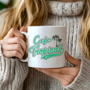 Taza de cerámica de Schitts Creek, café tropical, regalo de Navidad, cumpleaños, amistad, Schitts Creek, 11 oz/15 oz