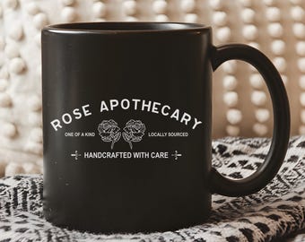 Rose Apothecary Schitts Creek Black Coffee Mug | Coffee Cup | Holiday Gift | Birthday Gift | Gift for Friends | Schitts Creek | 11/15oz