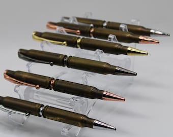 Aged Brass .308 Shell Casing metal Pen, Refillable Tactical Pen