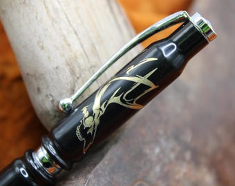 Shell casingpen, Deer skull, Tactical, Refillable pen dad, gift for him boyfriend unique, birthday