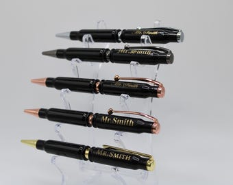 Personalized Shell Casing Pen: Blackout Tactical Groomsmen Gift Law Enforcement Police Officer Sheriff