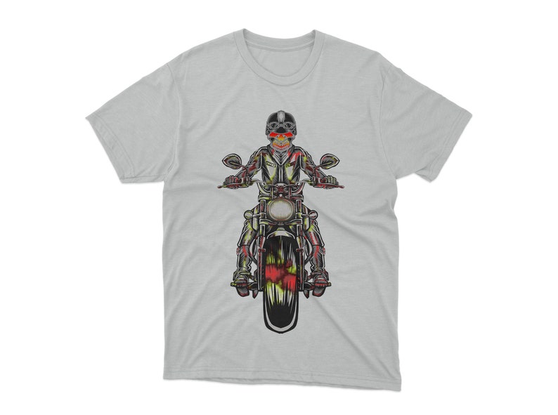 T-shirt Moto Biker Chopper Rider &ndash; Maglia Uomo In Cotone Gildan 5000 Manica Corta