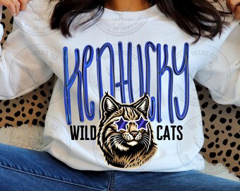 Kentucky wildcats mascot sunglasses handwritten png