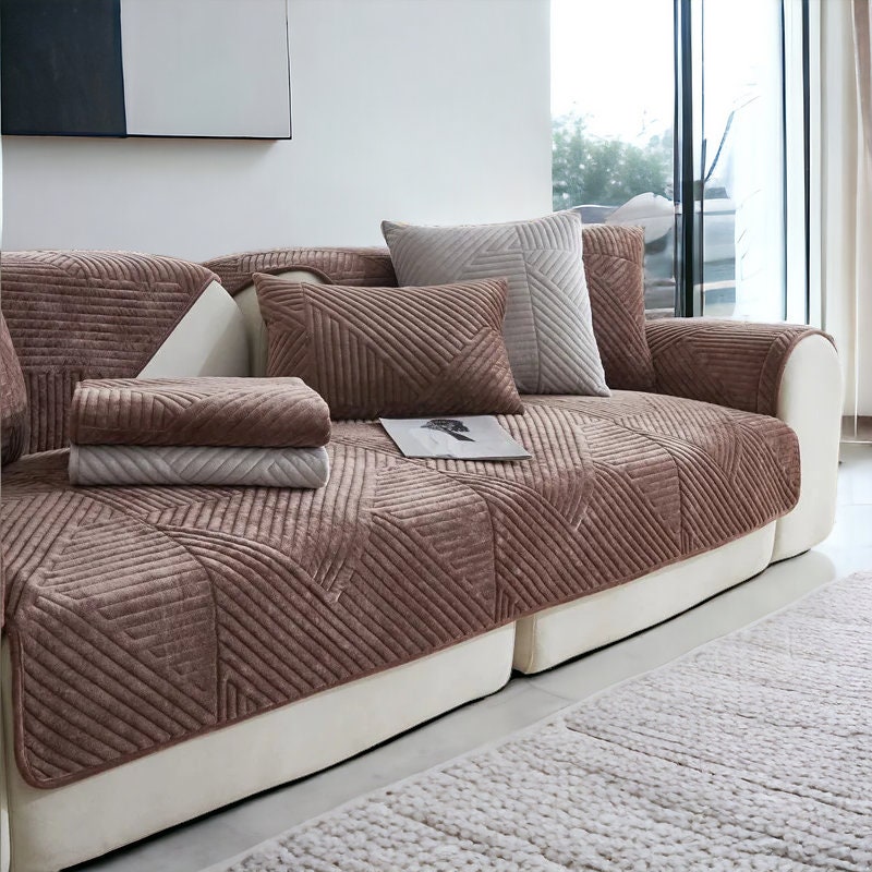 Minimalist Style Soft Colorful Sofa Covers Nordic Sofa Covers, Anti Slip Sofa Covers, Three Seat