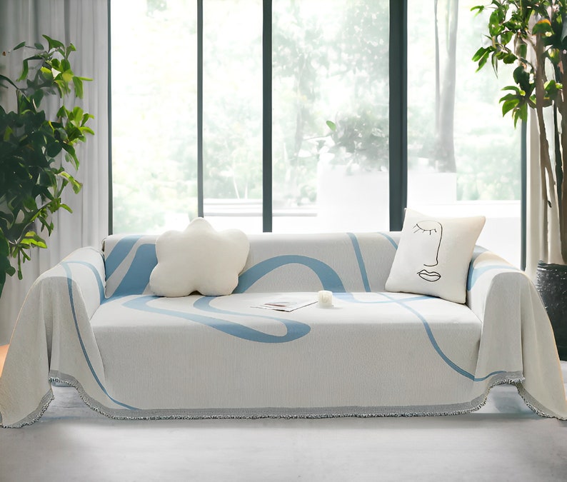 Minimalist Premium Chenille Sofa Covers Scratchproof Sofa Covers, Anticat Scratch, Reversible