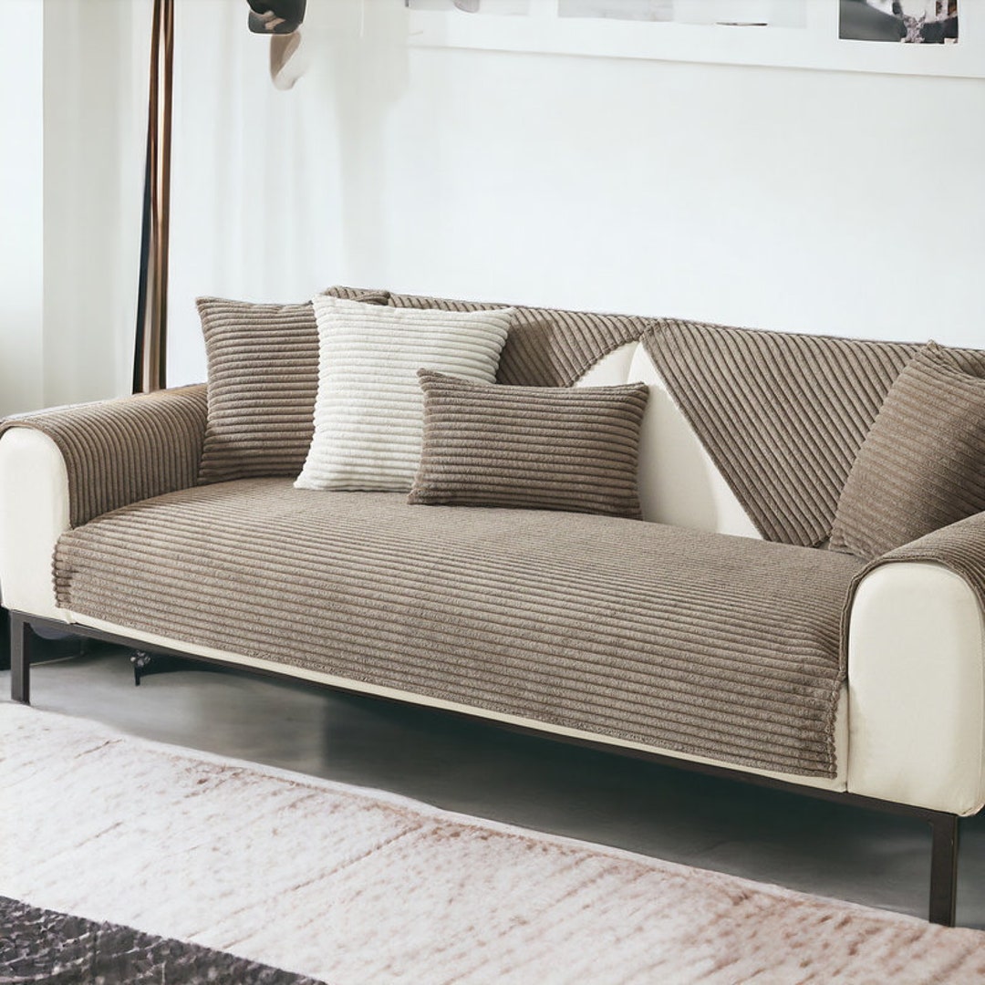 Simple Soft Plush Non Slip Couch Covers Simple Pattern Couch Cover