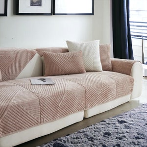 Minimalist Style Soft Colorful Sofa Covers - Nordic Sofa Covers, Anti Slip Sofa Covers, Three Seat Couch Covers, Sofa Seat Covers