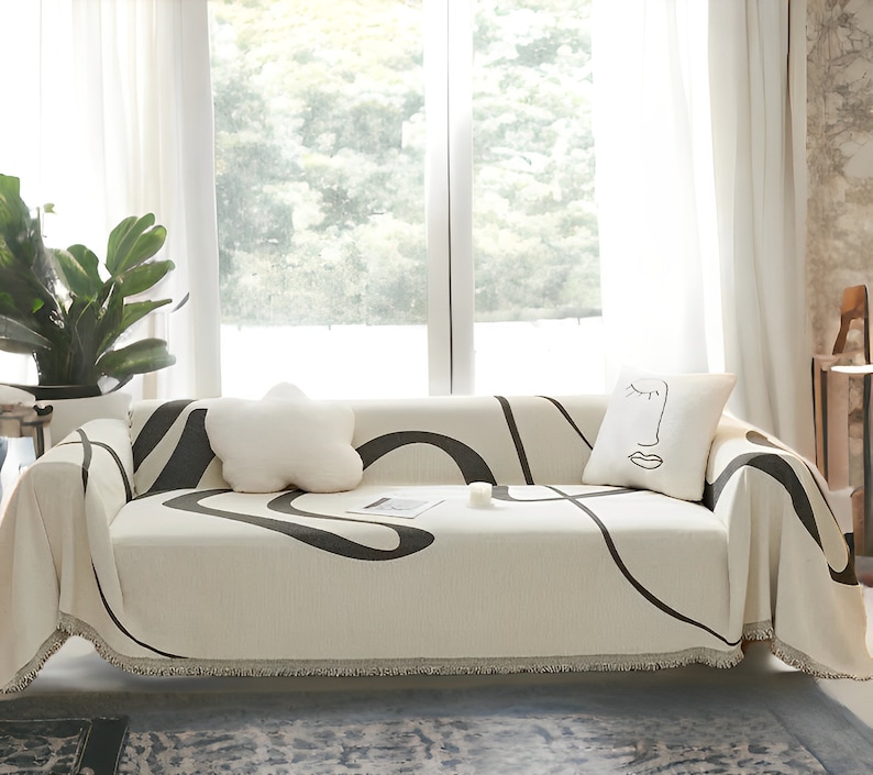 Minimalist Premium Chenille Sofa Covers Scratchproof Sofa Covers, Anti