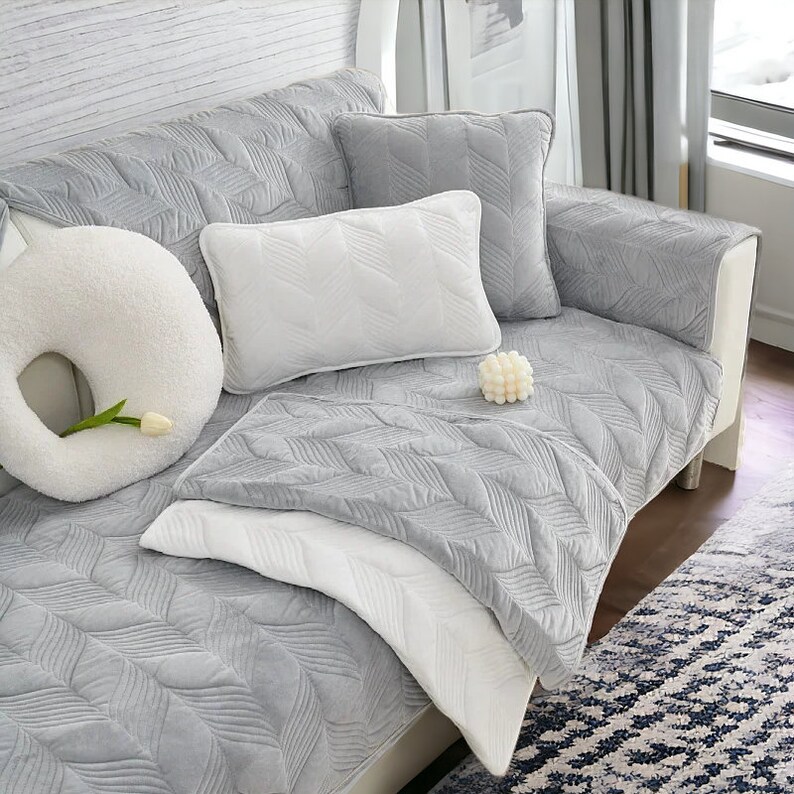 Soft Plush Scandinavian Style Sofa Covers Minimal Sofa Covers, Plush