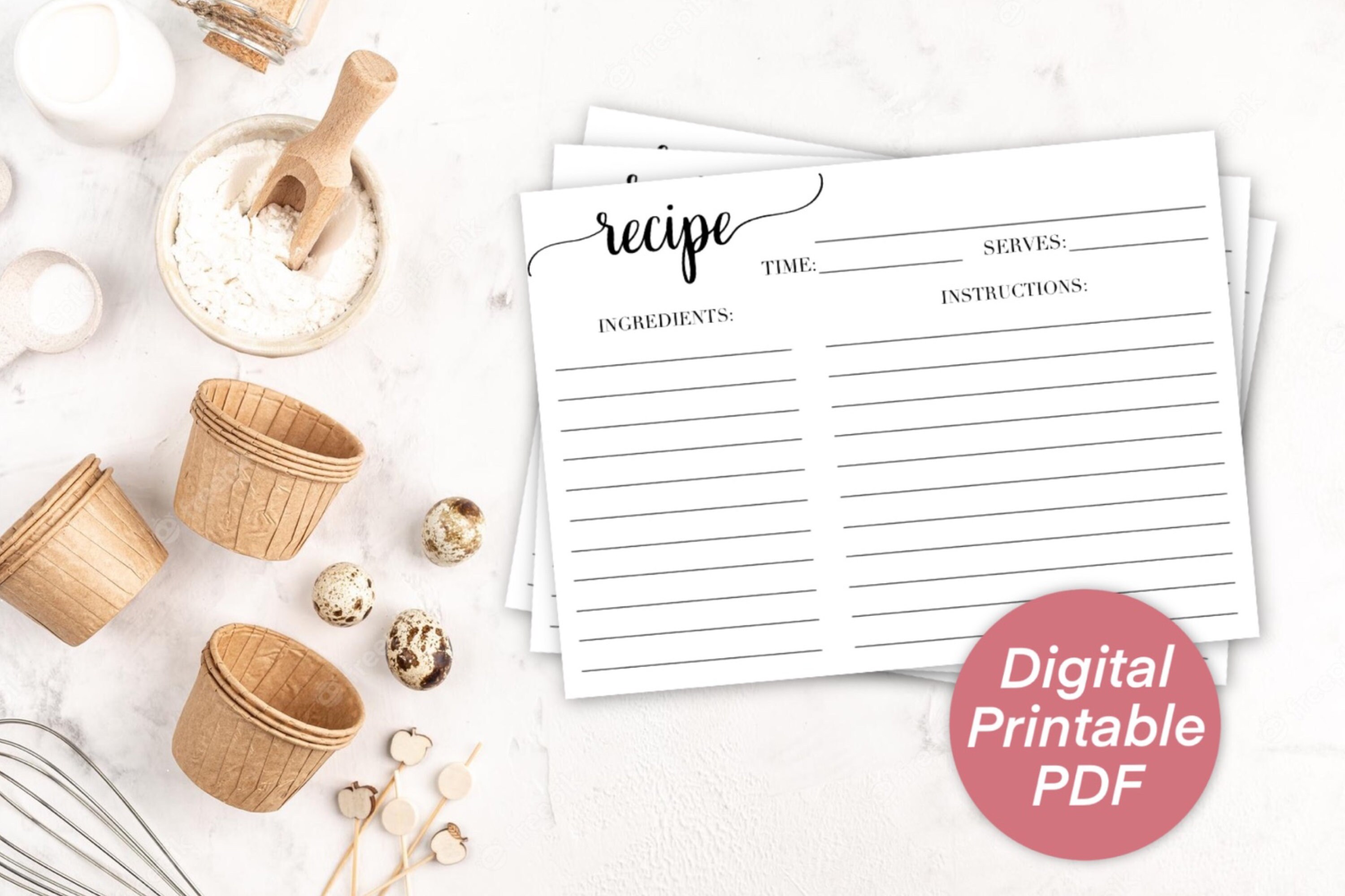 Recipe Note.pdf Recipe Card Printable Digital Download PDF - Etsy