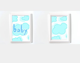 baby blue boy- digital art print baby