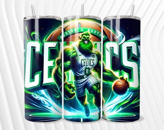 Boston basketball Tumbler, 20oz, Digital design for tumbler, PNG,  png tumbler, boston png, digital, basketball png,