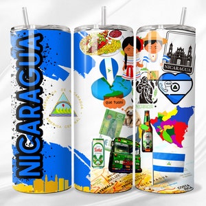 Nicaragua Tumbler/ 20oz/ Digital design for tumbler/ PNG/ png tumbler/ skinny tumbler/ digital image/ Nicaragua svg/ Nicaragua PNG