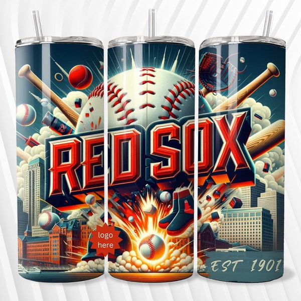 Boston Baseball Tumbler Wrap Digital Design - Show Your Red Sox Spirit! instant download, Boston png, baseball tumbler design