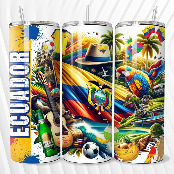 Ecuador Flagge Tumbler Wrap & Maus Pad Digitales Design - Tragen Sie Ihr Erbe mit Stolz!