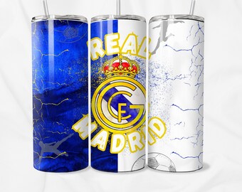 Vaso Real Madrid/ 20oz/ Diseño digital para vaso/ PNG / vaso png/ vaso delgado/ imagen digital/ Real Madrid png/ Futbol