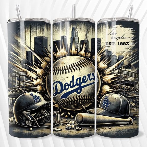 Los Angeles Baseball Tumbler Wrap Digital Design - Show Your Dodgers Spirit! instant download, los angeles png, baseball tumbler design
