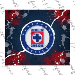 Cruz Azul Tumbler/ 20oz/ Digital design for tumbler/ PNG / png tumbler/ skinny tumbler/ digital image/ Cruz Azul Mexico png image 3