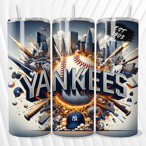 NY Yankees Tumbler, 20oz, Digital design for tumbler, Baseball Sublimation Design, png tumbler, Yankees png, Baseball tumbler wrap, NY png