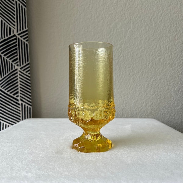 Vintage 1970's Franciscan Madeira Cornsilk (Yellow) Iced Tea Glass - Tiffin Glass