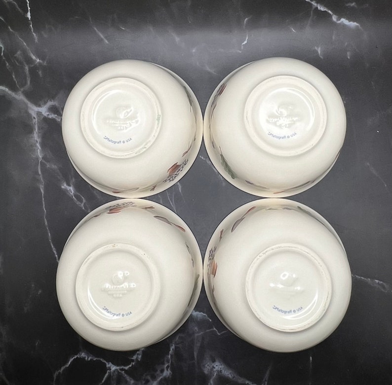 Vintage Pfaltzgraff Small Green Dessert Bowls I Naturewood Pattern I