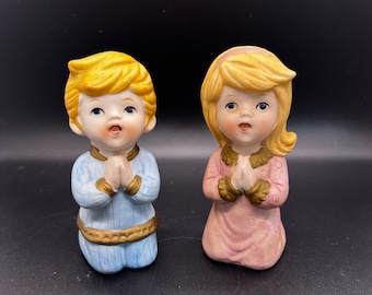 Garçon et fille en prière Homco / Décoration d'intérieur / Objet de collection / Décoration / Homeco