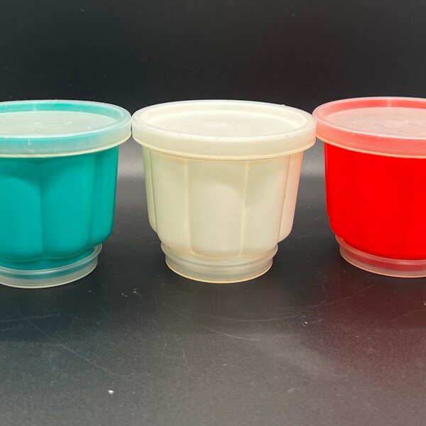 Red White and Teal Jell-O Cup Molds / Jello / Summer Treat / Vintage