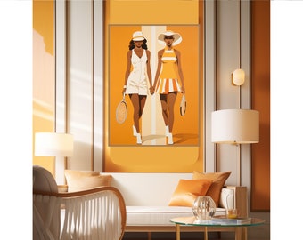 Tennis Duo – Retro Glam Wall Art