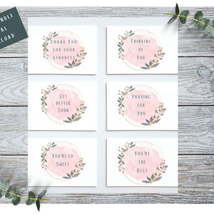 Confezione da 6 carte di download digitale di pacchetto di incoraggiamento, carte stampabili, carte istantanee, carte semplici e moderne, biglietti d'auguri premurosi