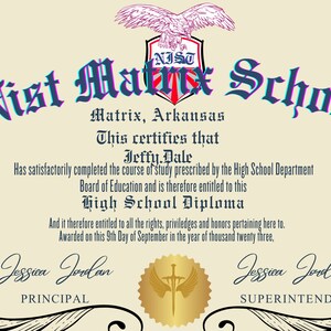 High school diploma Template