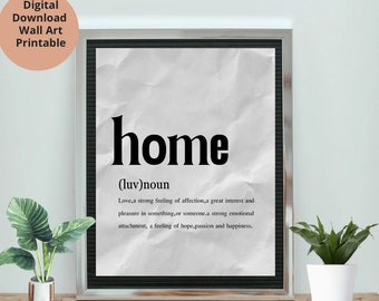 Home Definition, PRINTABLE Art, Wall Art, Wall Decor, Home Decor ...