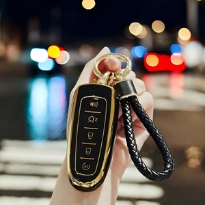 Couverture de porte-clés pour Ford, avec porte-clés, élégant, Tpu Fob, couverture de clé de voiture, étui de couverture de clé de voiture, clé de voiture, étui à clés, porte-clés, porte-clés