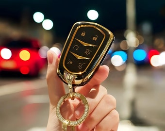 Key Fob Cover For Cadillac, With Keychain, Stylish, Tpu Fob, Car key Cover, Car Key Cover Case, Car Key, Key Case, Key Fob, Keychain