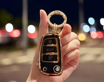 Funda para llave de coche Audi, funda para llave de coche, elegante funda de TPU para llave, llavero, funda protectora para llave, accesorio para coche Audi, idea de regalo, propietario de Audi