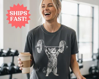 Funny Cat Gym Shirt, Cat Workout T Shirt, Funny Deadlift Cat Meme Shirt, Gym Pump Cover, workout t-shirt, unisex cat lover gift