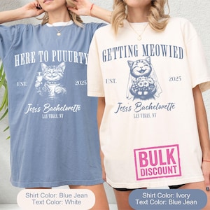 Bachelorette Cat Shirt, Custom Location Bachelorette Shirt, Getting Meowied Bachelorette, Bach Party Cat Shirts, Cat Lovers Wedding