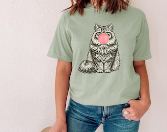 Cute Persian Cat Mom T-Shirt | Comfort Colors Unisex Tee for Fluffy Cat Lovers