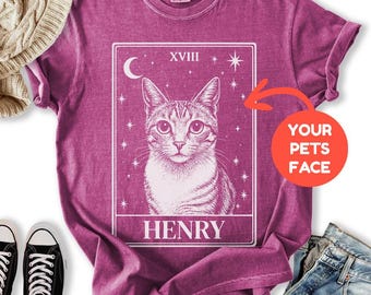 Custom Pet Tarot Shirt, Personalized Pet Portrait T-Shirt, Custom Dog Tarot Shirt, Pet Lover Gift Shirt