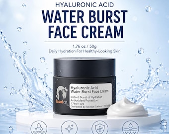 Crema facial hidratante intensiva con ácido hialurónico, crema ligera iluminadora con niacinamida para piel seca.