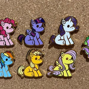 Pippsqueak Ponies G4 Mane Six Enamel Pins