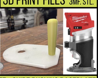 Milwaukee Compact Router Baseplate: Guide Bushing 3D Print File (STL, 3MF)