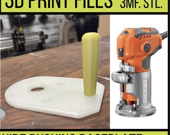 RIDGID Router Baseplate: Guide Bushing Compatible 3D Print Model (STL, 3MF)