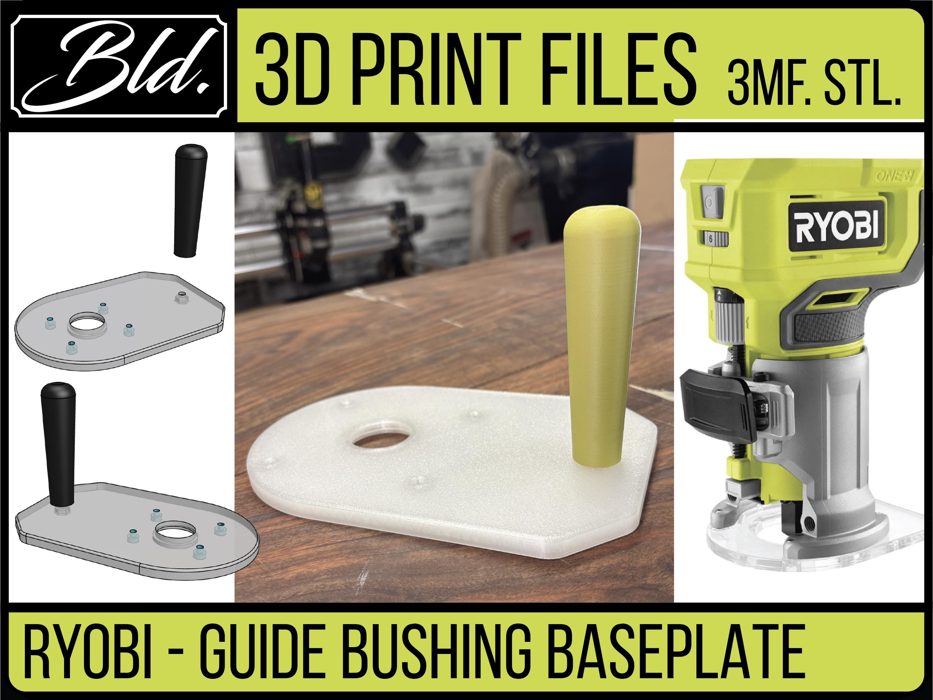 RYOBI Router Baseplate: Guide Bushing Compatible 3D Print Model