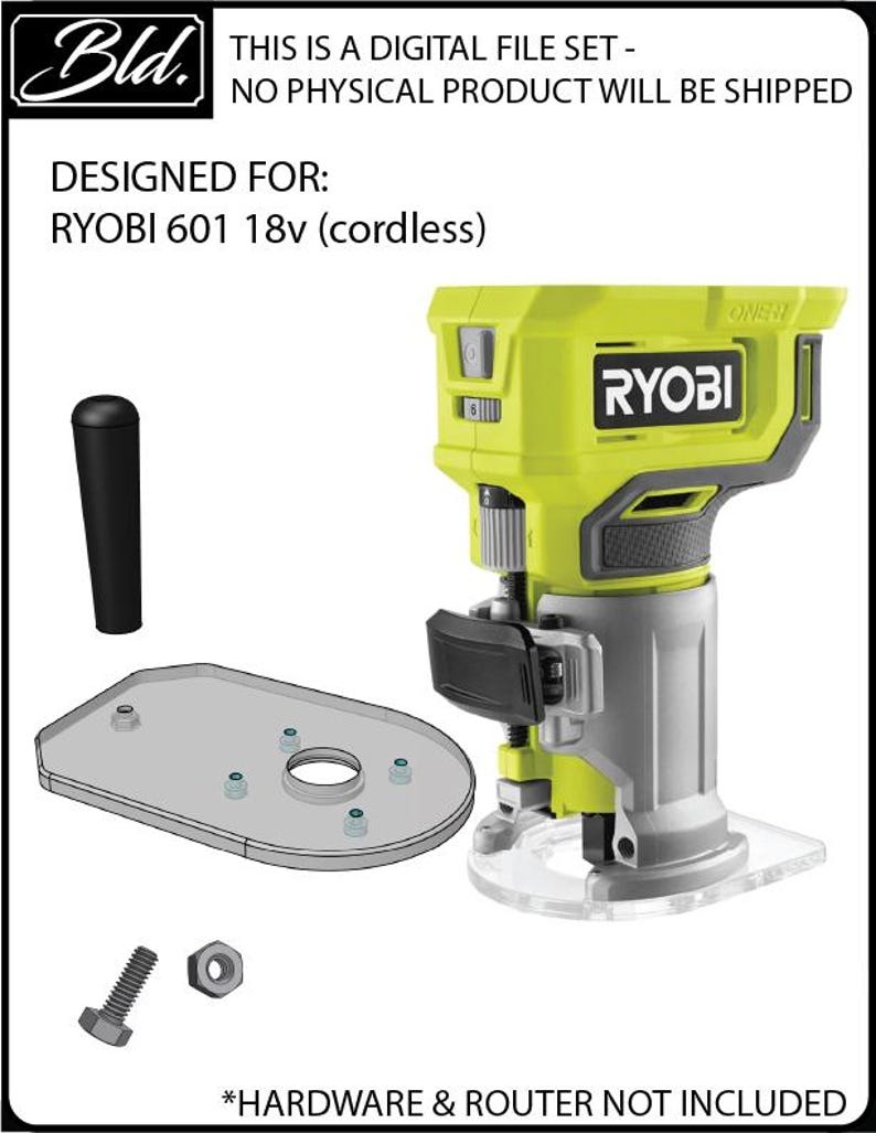 RYOBI Router Baseplate: Guide Bushing Compatible 3D Print Model (STL ...